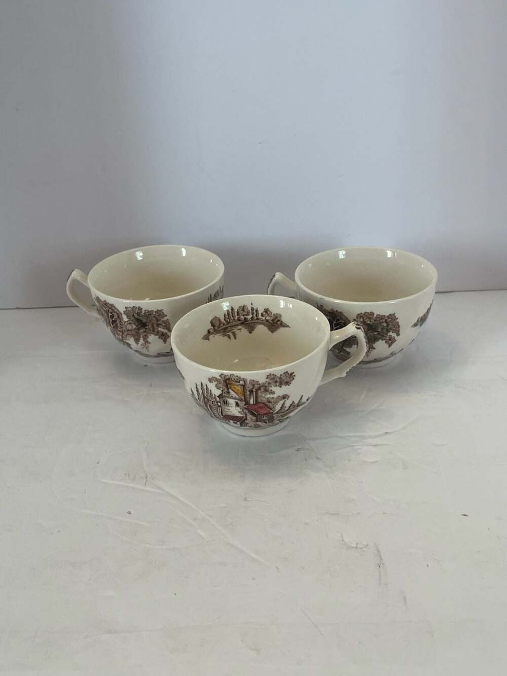 Johnson Brothers The Old Mill Set of 3 Cups England Vintage Transferware